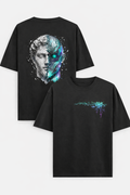 AKoutfits Cyber Fusion Graphic T-Shirt | Half Human Half Robot Design | Premium Cotton